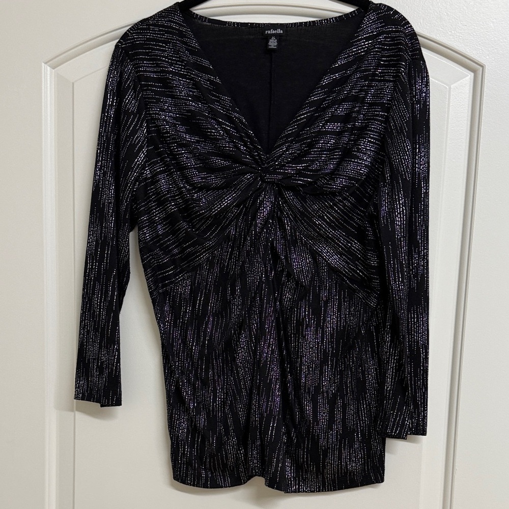 HOLIDAY Rafaella Black and Silver Blouse